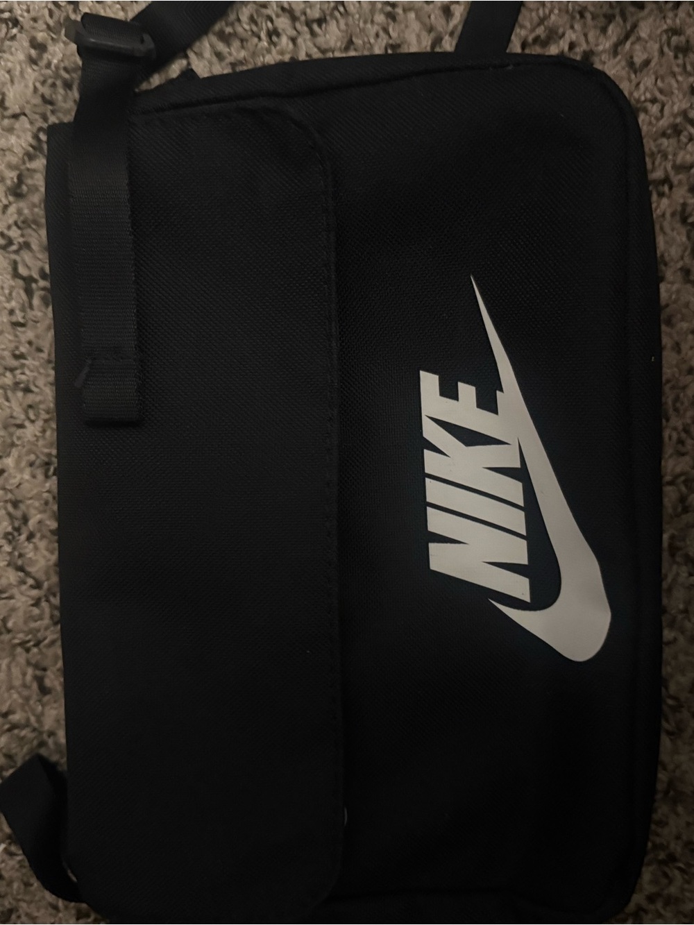 Nike Black Messenger Bag with White Swoosh